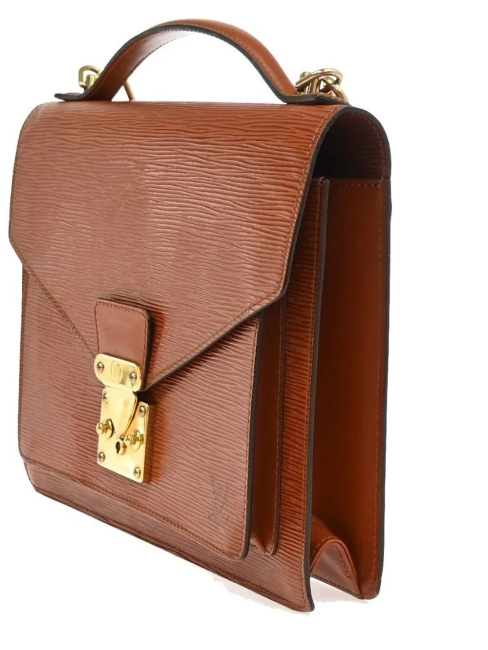 LOUIS VUITTON Monceau 2Way Shoulder Hand Bag Epi Leather Brown M52123 81YH920 - Picture 2 of 16